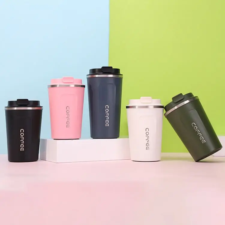 

Wholesale 12/17Oz 380ML/510ML Custom Logo Double Vacuum Insulated Tumbler Cup Travel Stainless Steel Coffee Mug With Lid, Dark green, pink, white, black, navy blue