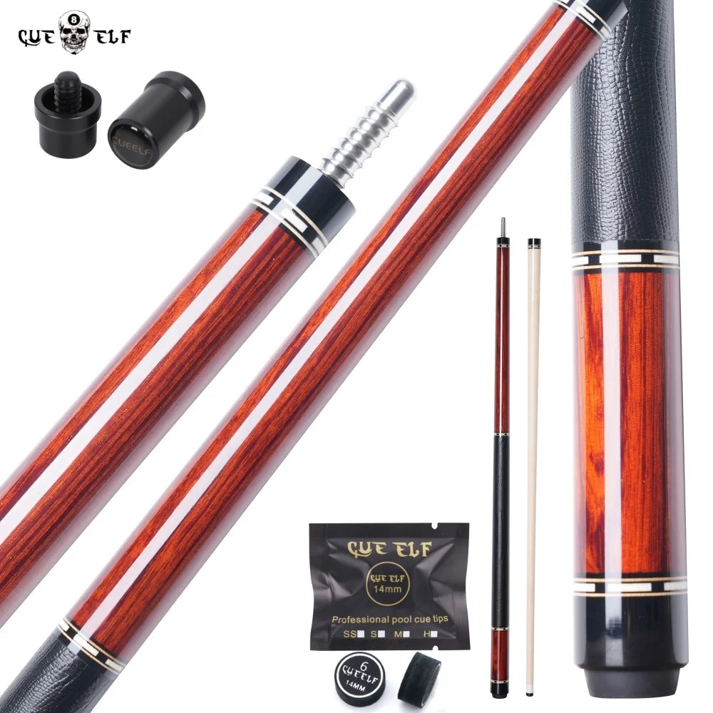 CUEELF Professional Billiard Pool Cue Stick Hot Selling Real Leather Warp Maple Cork Filing Shaft 12.5mm Radial Pin Tip Size