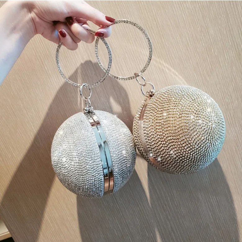 

S1008 Summer 2020 new crystal embellished messenger fashion spherical small