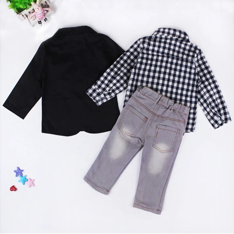 

Boy Children Clothes Autumn Boys Sets Black Suit Kids Boy Clothing Set