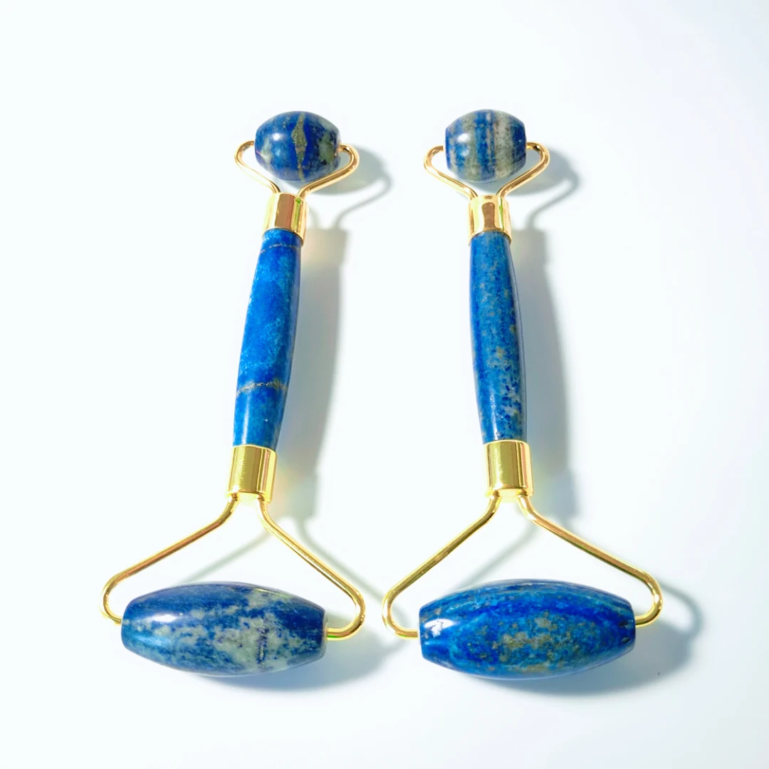

Quartz facial roller. Lapis Lazuli Skin massager. Facial roller