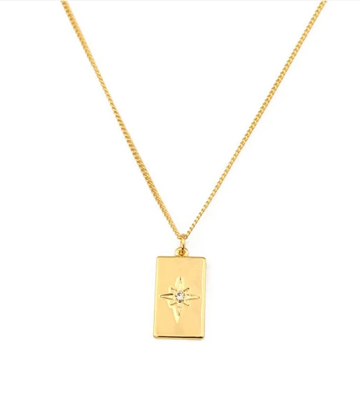 

Fashion popular eight-pointed star necklace brass plating gold clavicle chain female necklace jewelry