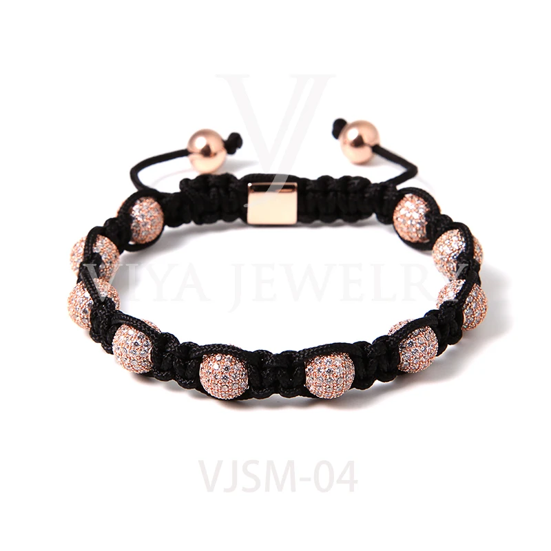 

Fashion top sellers for amazon bracelet rope pave ball bead bracelet