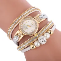 

New Design Small Case Women Wrist Watch Braided Strap Watches Ladies Leather Multilayer Bracelet Watch