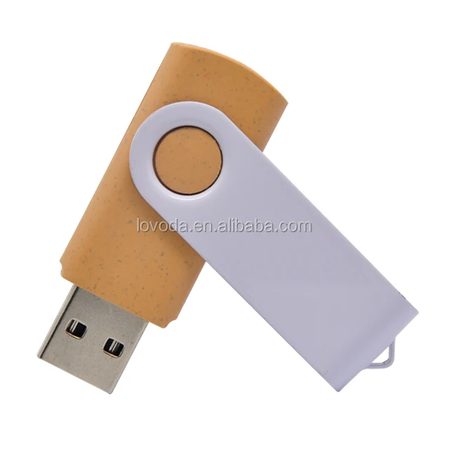 High quality eco usb 3.0 interface metal material swivel type one side customized logo printing 8GB wood usb flash key LFN-011 - ANKUX.COM