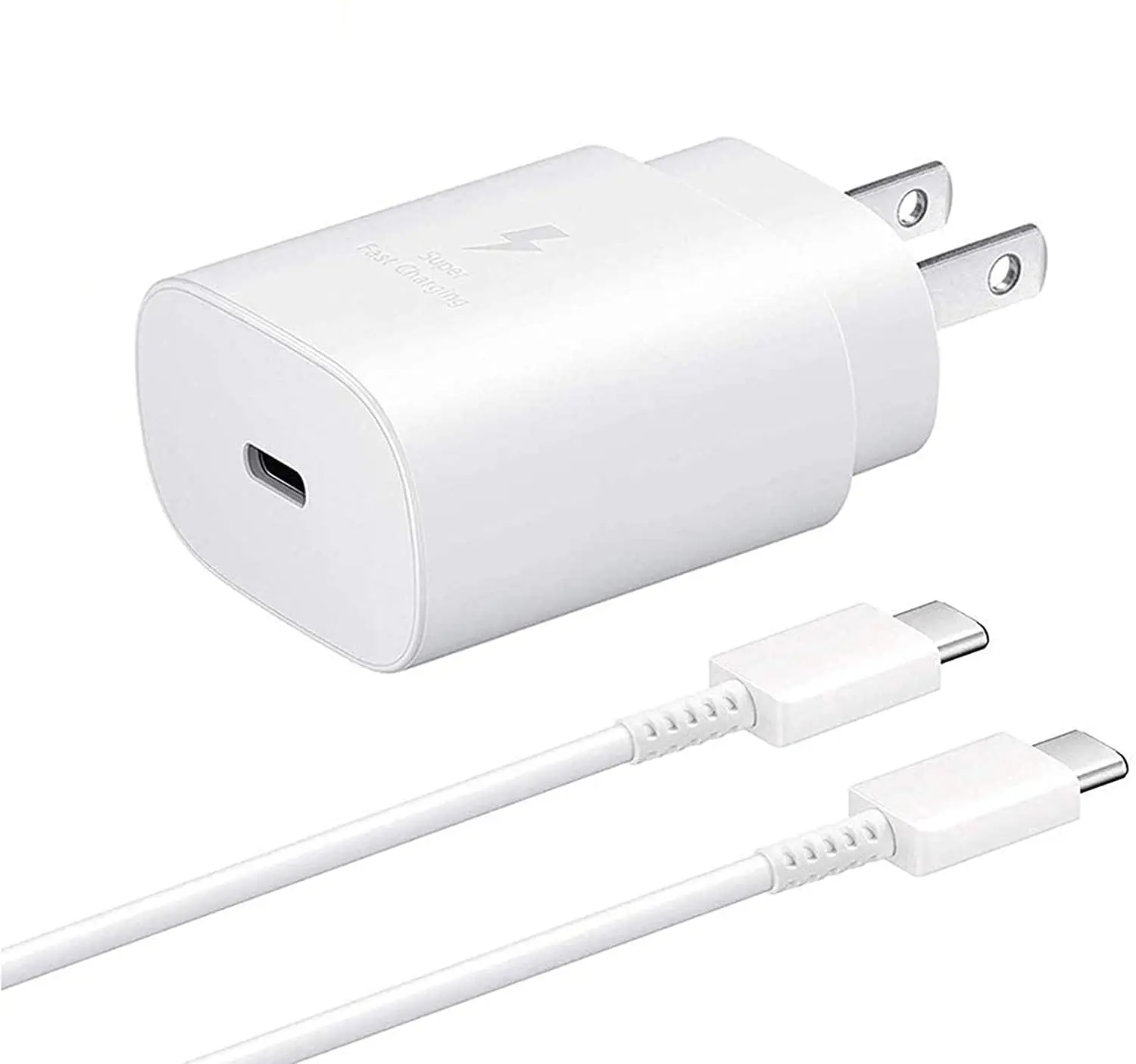 

25W Pd Charger Adapter With Type-C Cable Fast 25 Watt Wall Charger Home Travel With Universal Pd Fast Data Cables Dual Side Typ