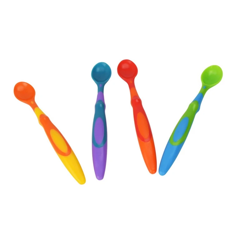 

Wholesale nice price fashion popular High Quality Cartoon Silicone baby children feeding spoon