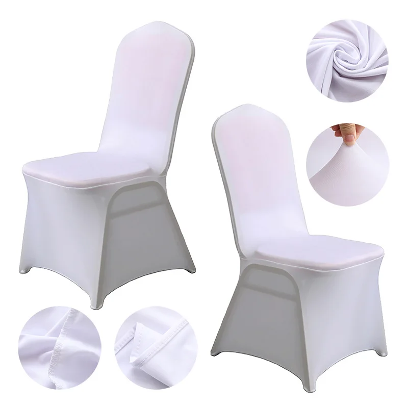 

Ready Stock Elastic chair cover for wedding chair cover white full package black color elastic hotel banquet chair cover