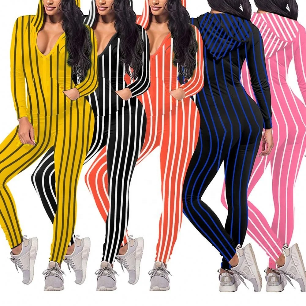 

MN416 Sexy Striped Long-Sleeved Jumpsuit