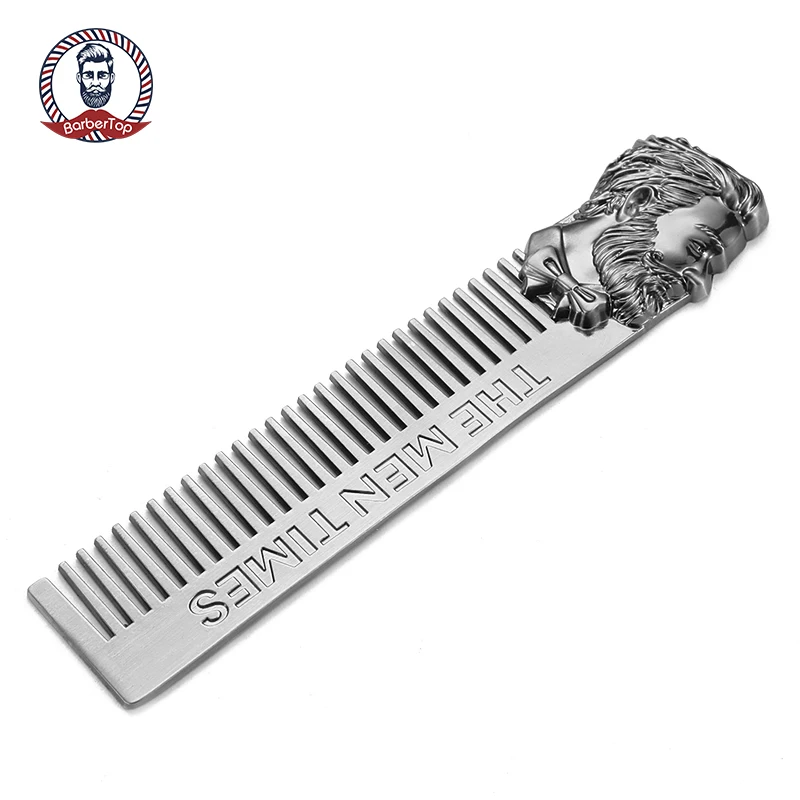 

Beard Shaping Brush Stainless Steel Beard Comb Beard Styling Comb Facial Hair Trimmer Carding Tool for Cheek Neck Goatee, Silver,gold