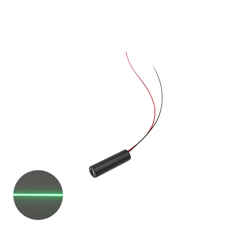 Compact D10mm 520nm 5mW 110 Degree Green Line Laser Diode Module Industrial Grade APC Driver