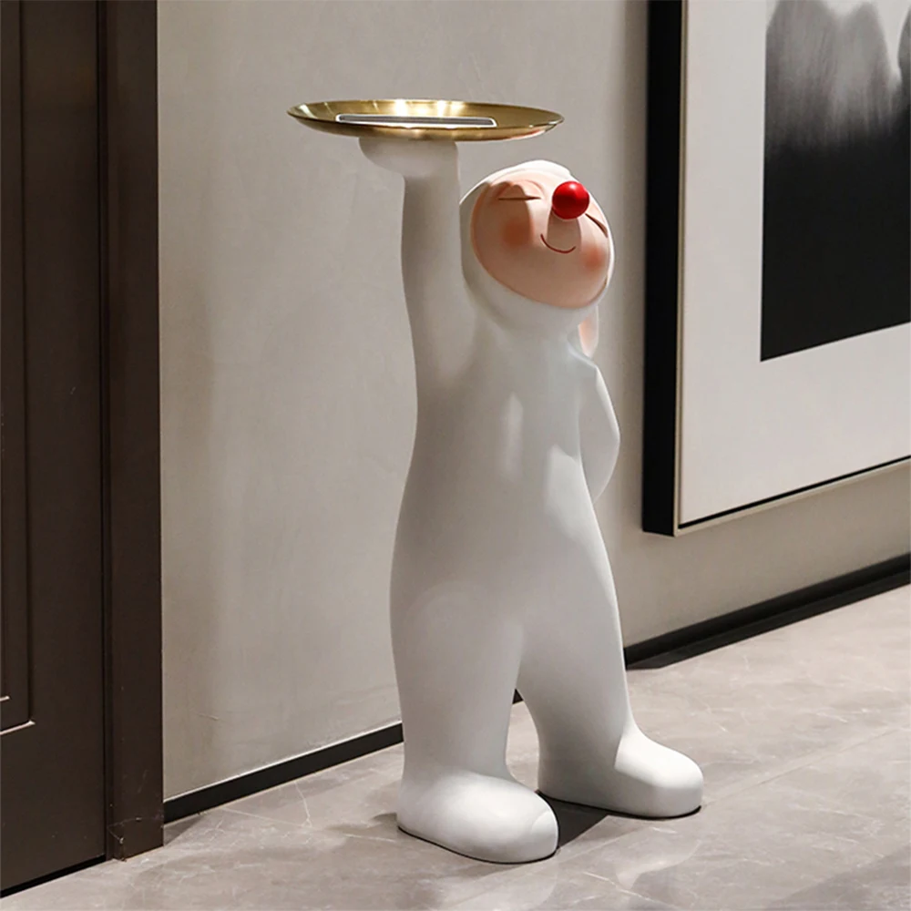 

Nordic Abstract Sculpture Rabbit Doll Resin Crafts Large Floor Tray Decoration
