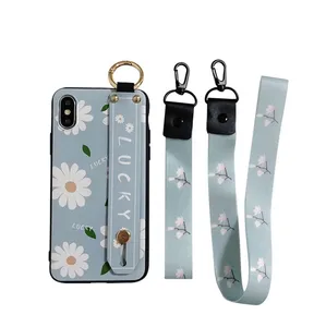 Cute Design Cell Phone Accessories Mobile Phone Custom Phone Case Printing TPU Cover For Iphone X With Strap