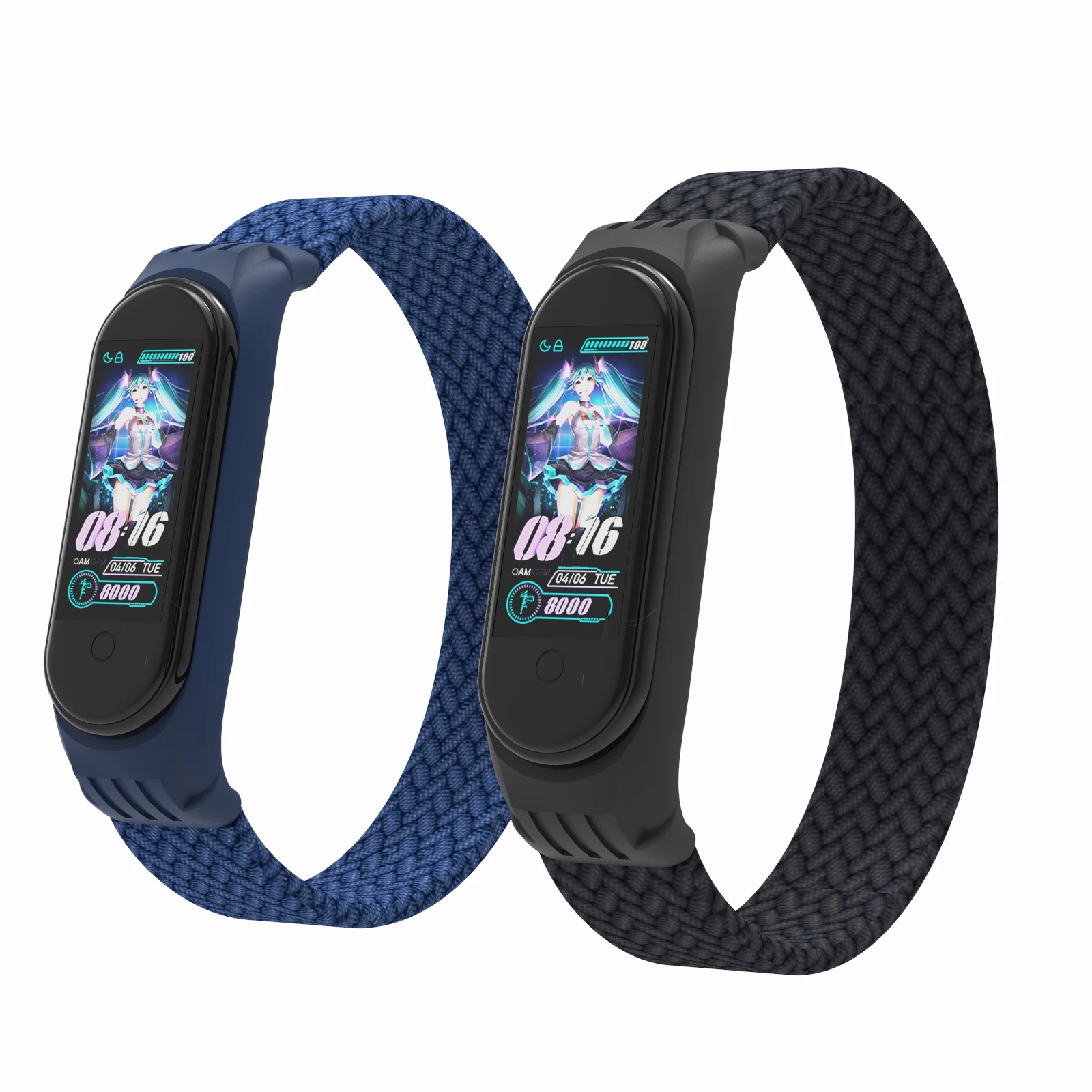 

Nylon Wristbands Woven Sport Loop Replacement strap Braided Solo Loop Elastic Belt Bracelet for Xiaomi smart watch Mi Band 5/4/3, Multi-color optional or customized