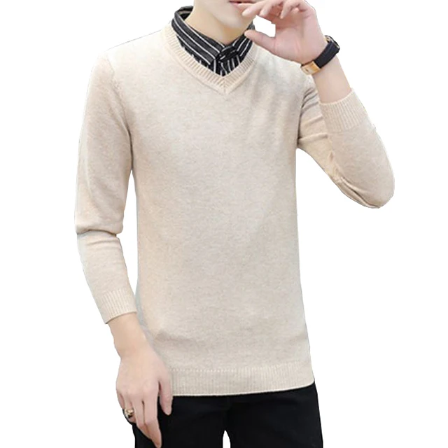 

Wholesale V neck Custom Logo Casual Trendy men Pullover Sweater, Customer required