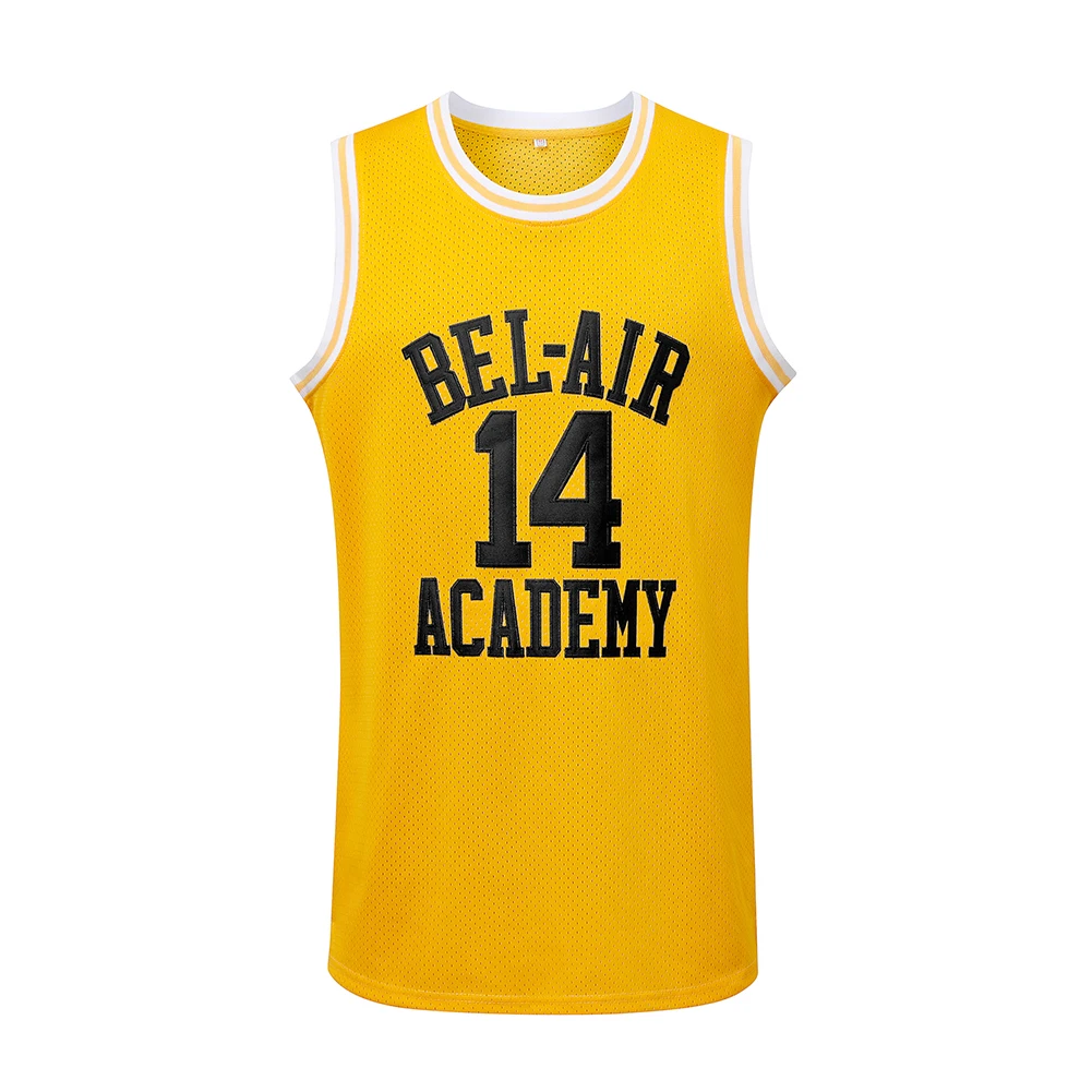 

#14 Yellow Black Green Basketball Jersey S-XXXL, 90S Clothing for Men, Stitched Letters and Numbers