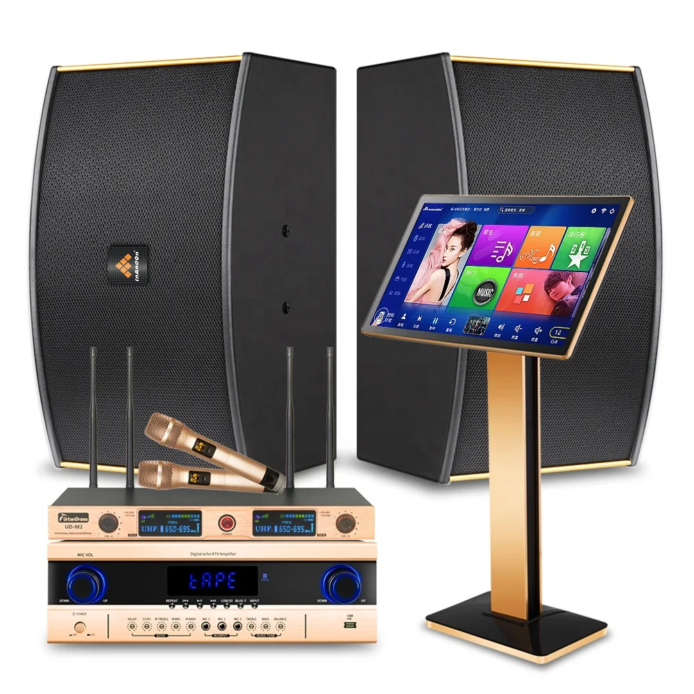 

InAndOn KV-I3 21.5'' 6T Online Movie Smart Song-Selection Family KTV Karaoke Player Jukebox Set, Black/gold