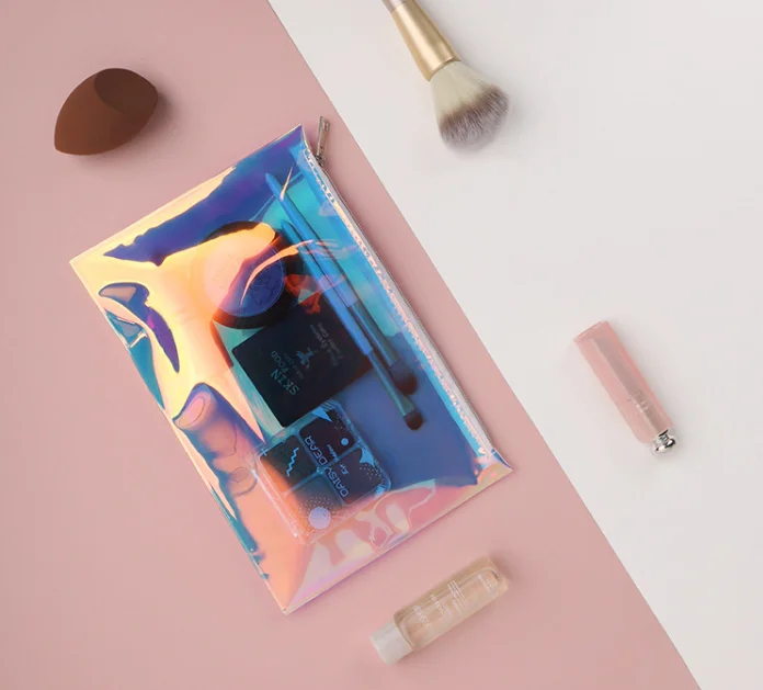 

Fashionable laser TPU promotional makeup bag funky makeup bag as makeup bag