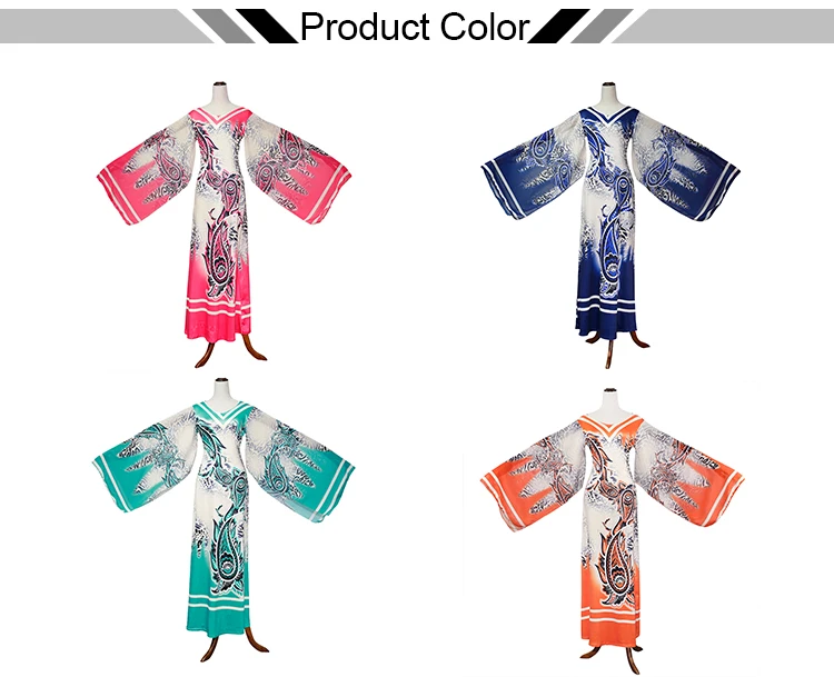 H & D 2020 African women dresses hot style flared sleeve V neck dress
