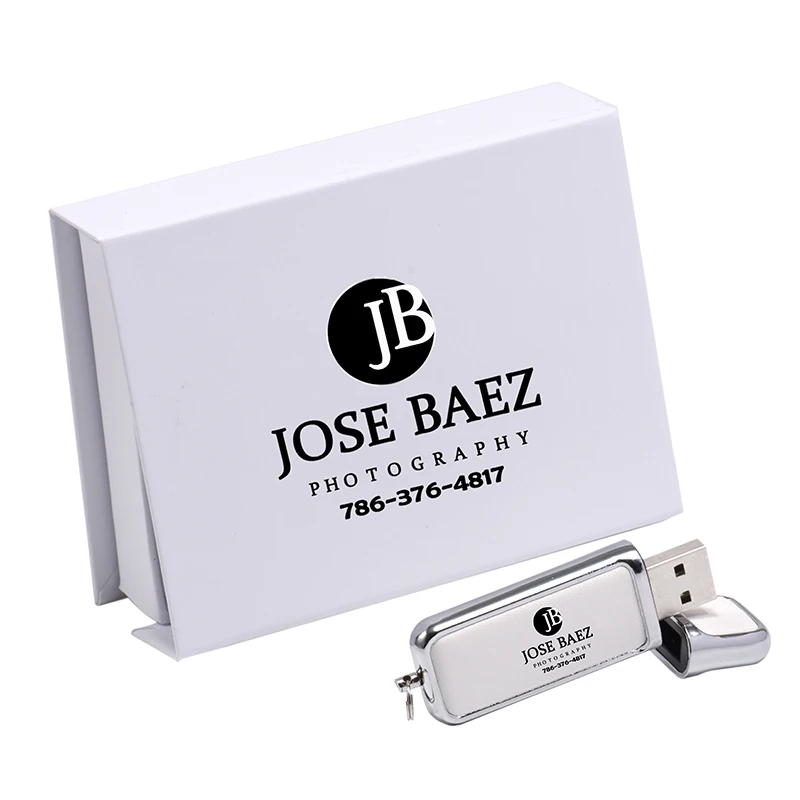 

JASTER Factory outlet high quality USB3.0 4GB 8GB 16GB 32GB 64GB leather USB Flash drive with paper box, White black