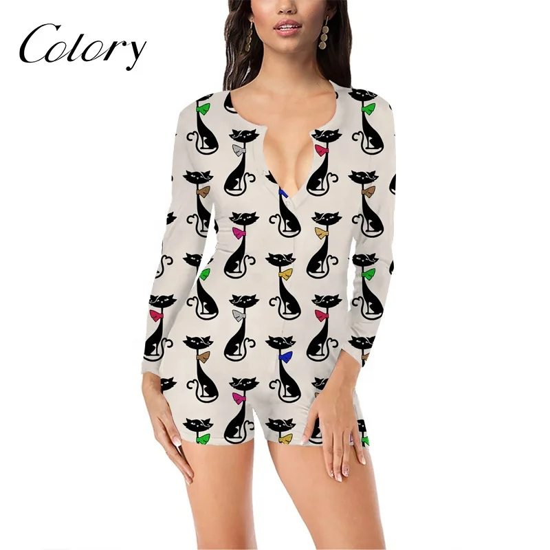 

Colory Logo Custom OEM Design Nightwear Cartoon Character Adult Sexy Pajamas, Customized color