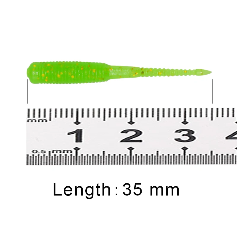 

Larva Pin Tail Soft Lures 35mm 0.23g Silicone Freshwater Worm Swimbaits For Bass Jig Wobblers, 8 colors