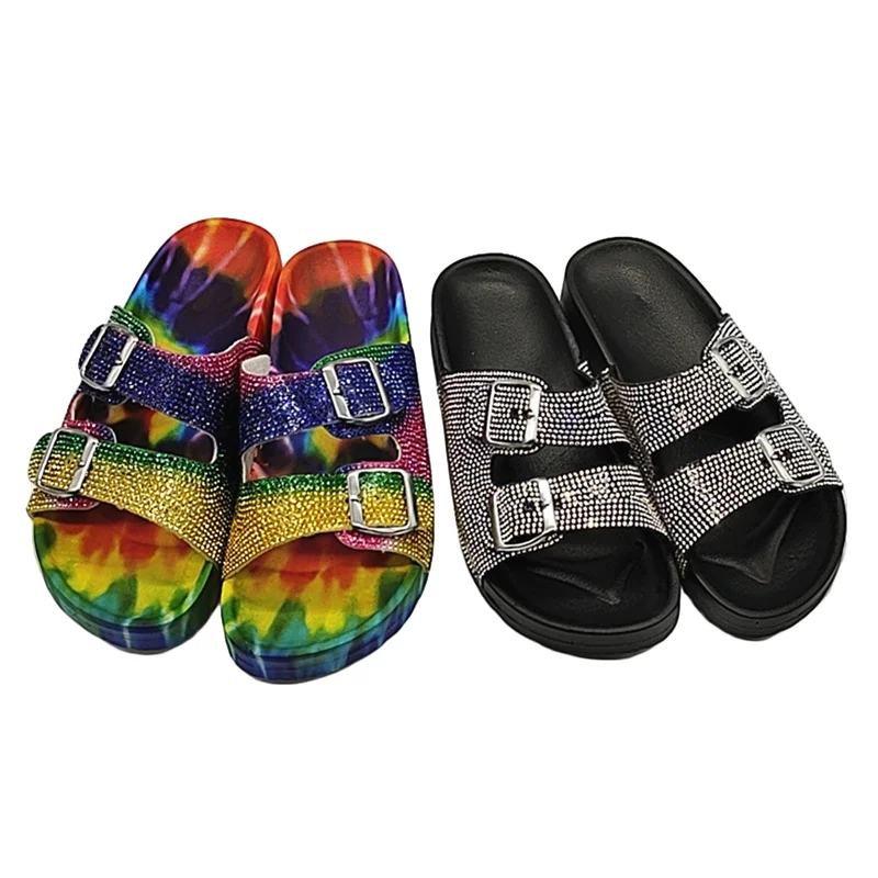 

Wholesale Platform Women's Sandals Summer Faux Fur Slides Tie-Dye Platform Sandals Fashion Fur Slippers
