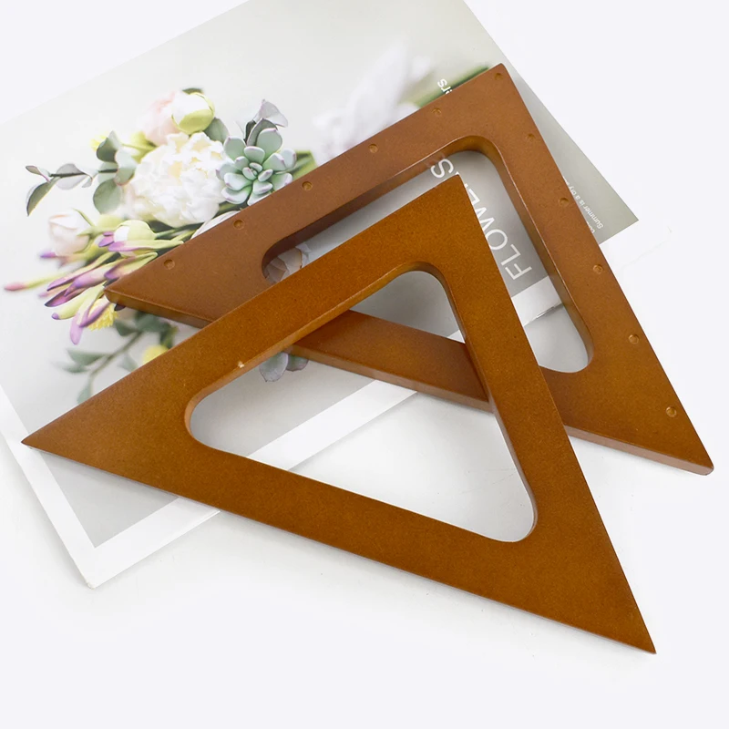 

Meetee B-H050 15*10cm Solid Wood Wallet Frame Kiss Buckle Sewing Bracket Accessories Triangle Bag Handle