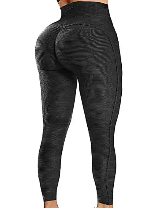 

Women's High Waist Yoga Pants Ruched Butt Lifting Tummy Control Workout Leggings Stretchy Textured Booty Tights, Customized colors