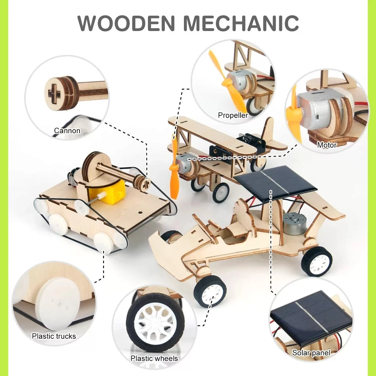 DIY 3D Wooden Puzzles Block Kid Educational Puzzle Game Assembly Learning Toy Engineering 3 in 1 Set Baby Wooden Toys