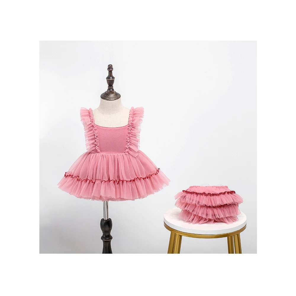 

High Quality Children Clothes Baby Girl Dresses Kids Designs Frock Toddler Tutu Layered Ruffle Dress, As shown