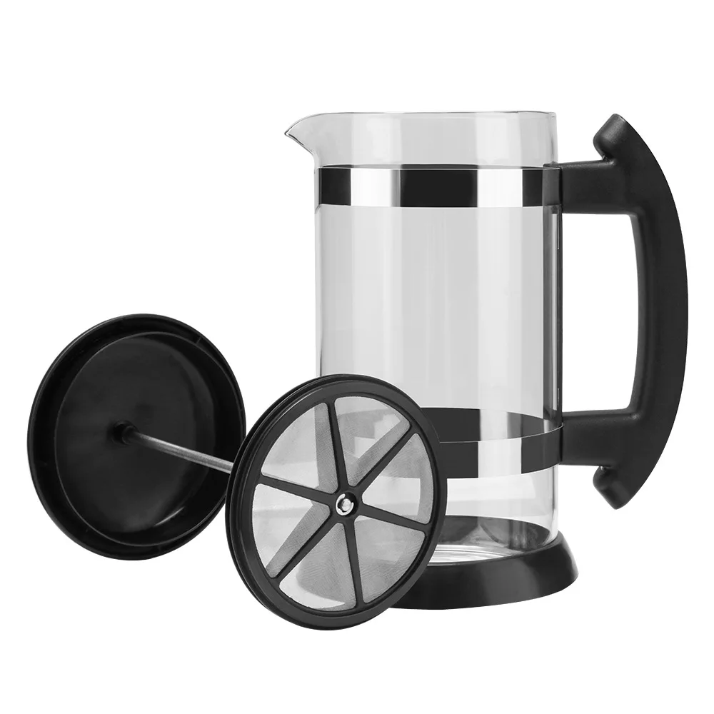 

Large Capacity French Press Coffee Pots Durable Glass Coffee / Tea Maker Coffee filter Cup, Black