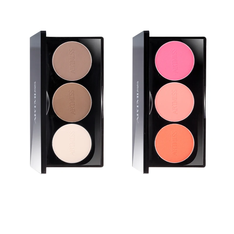 

Cosmetics makeup concealer and highlighter pressed powder blusher matte foundation contour, 2 colors