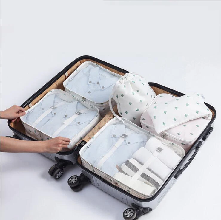 

6 Set Packing Cubes Travel Luggage Organizers with Laundry Bag Packing Cubes for Suitcases 6 Set Travel Storage Bags