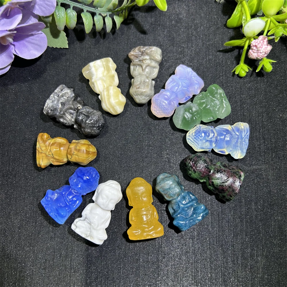 

Wholesale Crystal Crafts Healing Stones Mixed Materials Cute Crystal Buddha for Gift