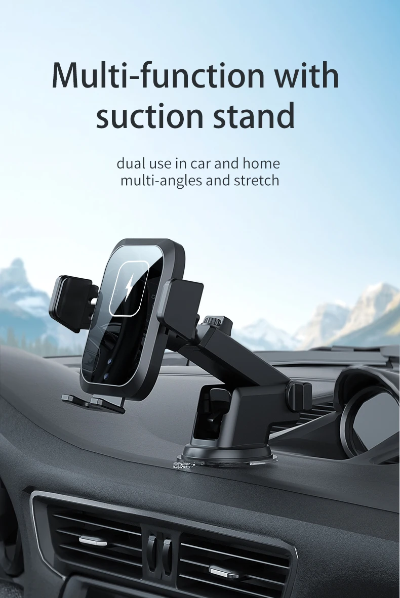 15W Fast Charging Station 2 in 1 Stand Qi  Wireless Phone Holder Car Charger for iphone 12 Samsung QI Wireless Car Charge