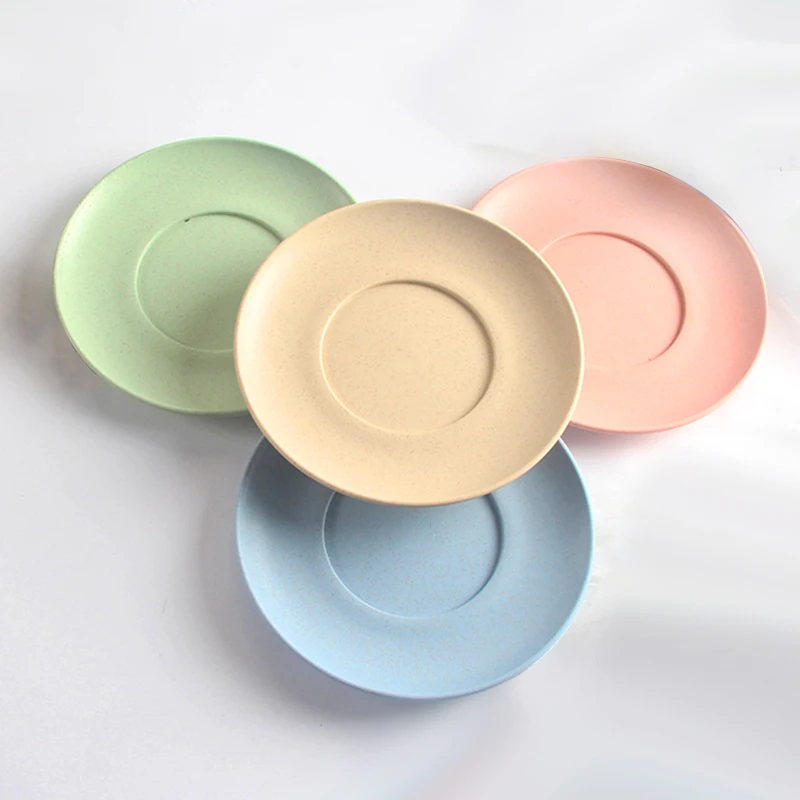 

Hot Sale Eco-friendly Good Smell Biodegradable Plates Sets Wheat Straw Tableware Set, Nordic brown, nordic pink, nordic green, nordic blue