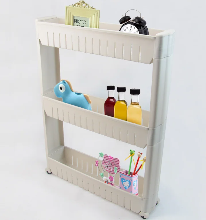 

4 Tier Kitchen plastic sliding spice storage rack