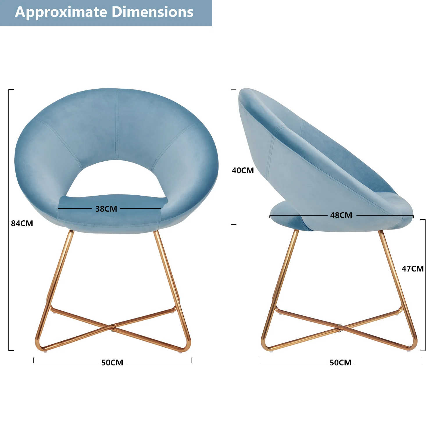 Restaurant Room Modern Fabric Metal Chrome Legs Blue Dining Chair For ...