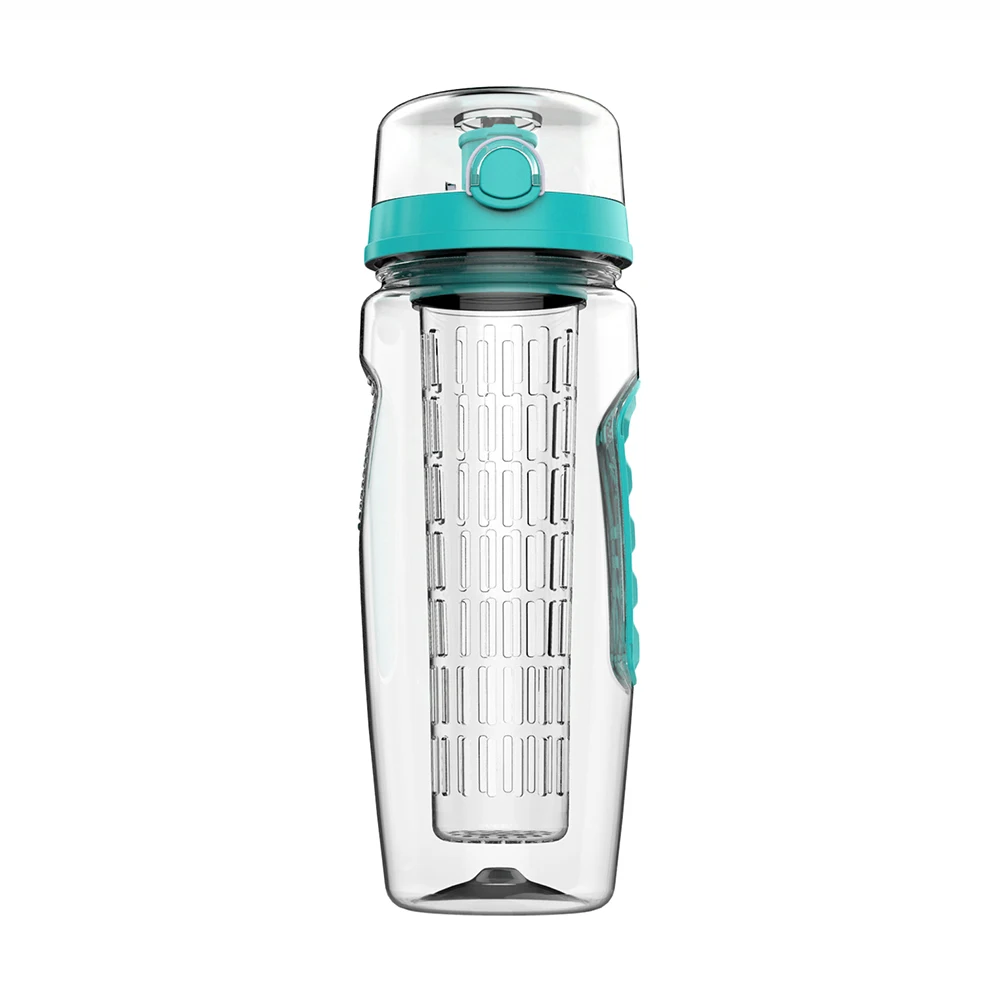 

Hot sell plastic tritan fruit infuser lemon water bottle 32oz, Red, blue, black,green or custom