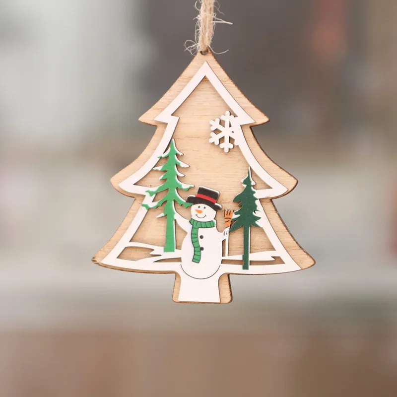 Details about   10Pcs Christmas Tree Ornament Wooden Hanging Pendants Xmas Home Party Decor 2020 