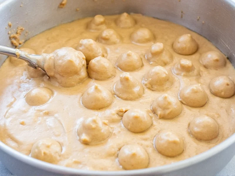 Pressing peanut butter mixture into silicone candy molds