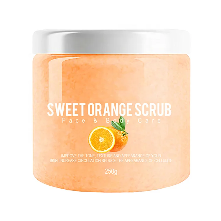 

OEM Brightening Exfoliating orange Body Scrub OEM orange whitening body scrub wholesale Body Scrub with orange in srcub Design