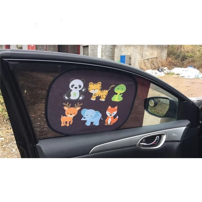 

Folding cute side electric carton car sunshade