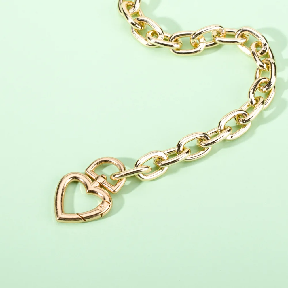 hovanci时尚项链2020时尚hippop黄金首饰18k爱心锁项链链子项链妇女