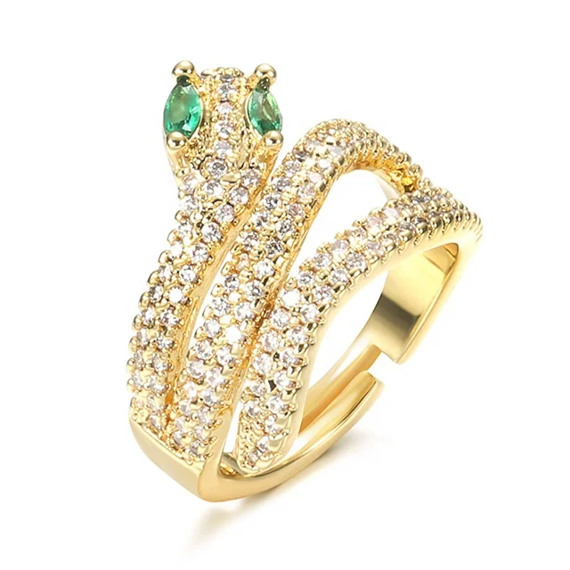 

ADELANTE Wholesale Gold Plated Animal Jewellery Custom Snake Ring