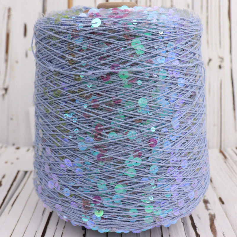 New 3MM+6MM Sequin Yarn 100% Cotton Fancy Yarn for Hand Knitting Yarn All in Stock