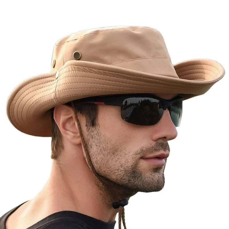 

Outdoor Boonie Hat Wide Brim Breathable Hunting Fishing Safari Sun Hat mens fisherman 12cm wide brim rope safari cap