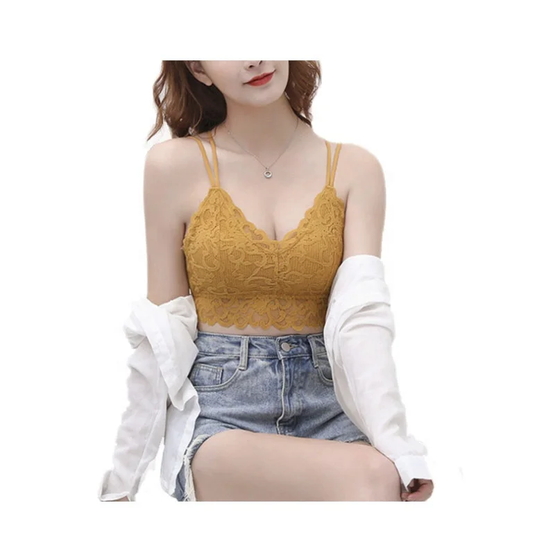 

Wholesale New Arrival Soft Woman Lady Chest Wrap Lace Bra Top, 9 colors