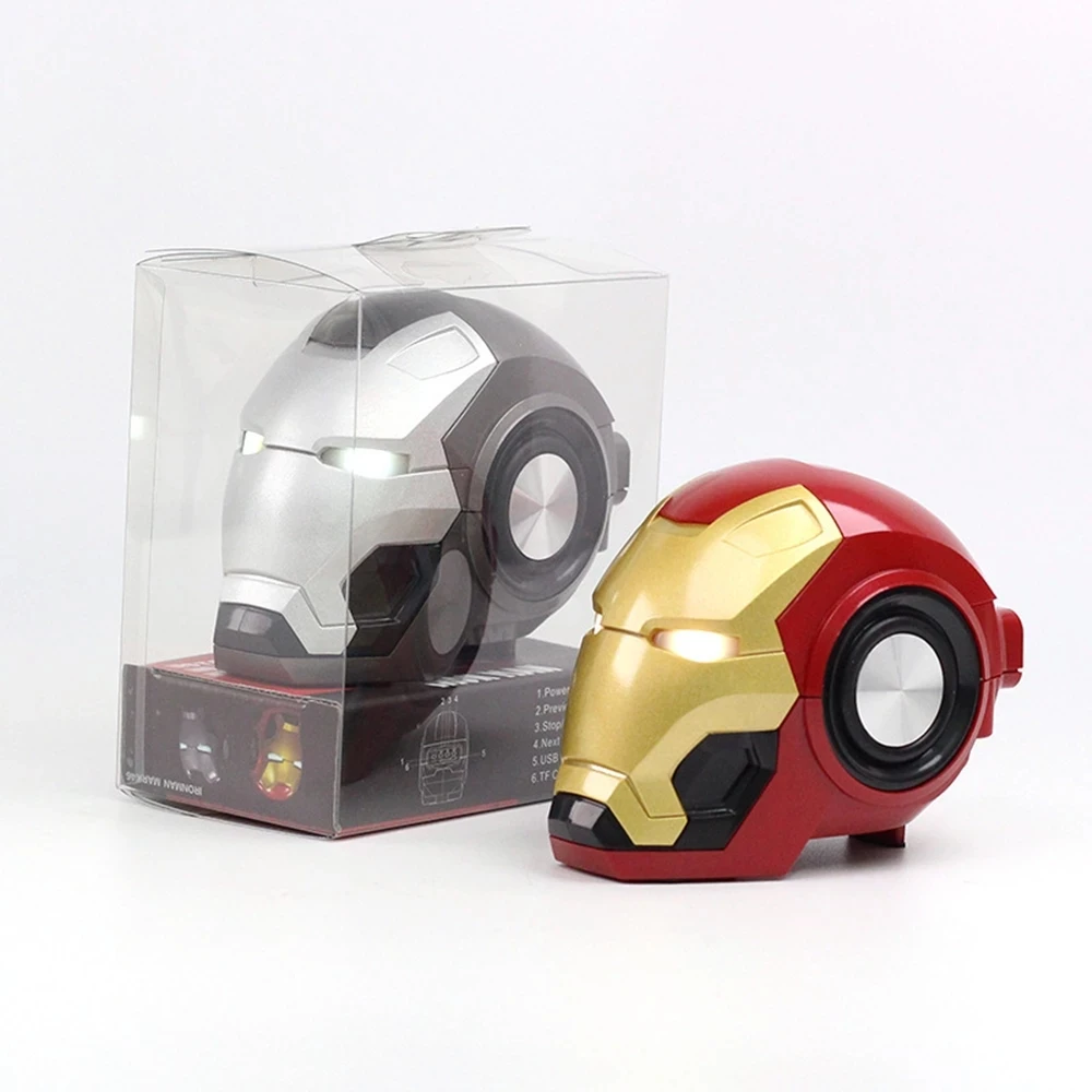 

Amazon 2021 Hot Sell Bumblebee/Iron Man Wireless Speaker Support TF Card Radio 1200mAh Battery Portable Speaker